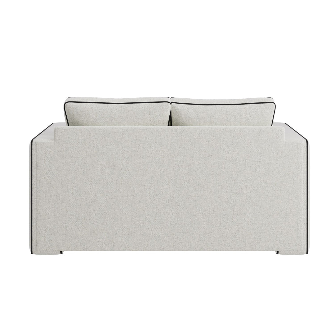 Cream Fabric 2 Seater Sofa with Black Contrast Piping sofa by DunePine - premium handmade upholstery available in UAE.