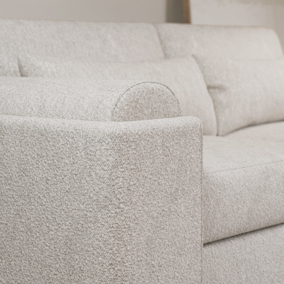 Curved Cream Boucle 3 Seater Sofa sofa by DunePine - premium handmade upholstery available in UAE.