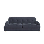 Load image into Gallery viewer, Dark Blue Velvet 3 Seater Mid Century Sofa sofa by DunePine - premium handmade upholstery available in UAE.