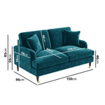 Load image into Gallery viewer, Teal Velvet 2 Seater Sofa sofa by DunePine - premium handmade upholstery available in UAE.