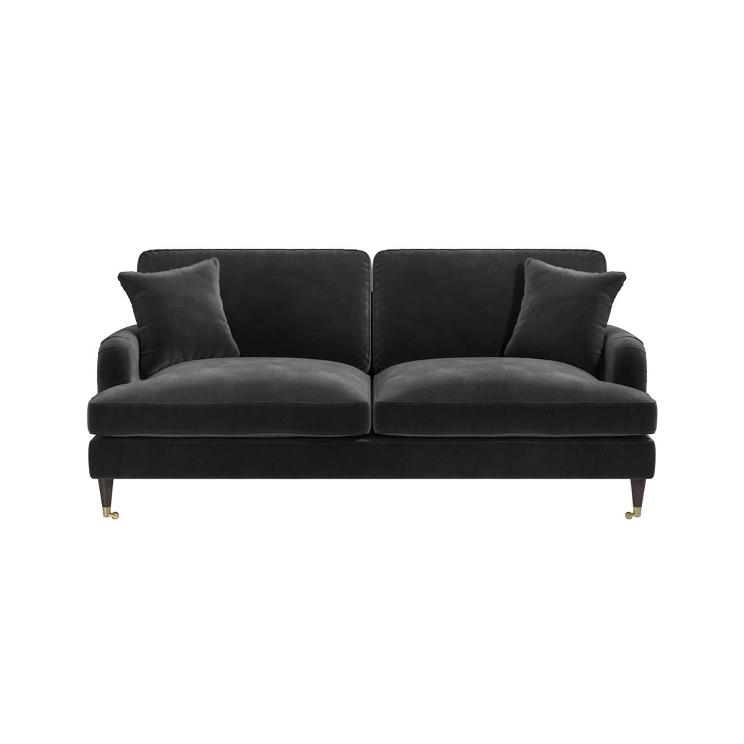 Dark Grey Velvet 3 Seater Sofa sofa by DunePine - premium handmade upholstery available in UAE.