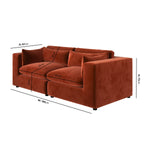 Load image into Gallery viewer, Burnt Orange Velvet 3 Seater Sofa sofa by DunePine - premium handmade upholstery available in UAE.