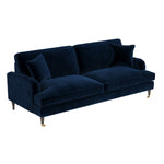 Load image into Gallery viewer, Navy Velvet 4 Seater Sofa sofa by DunePine - premium handmade upholstery available in UAE.