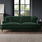 Load image into Gallery viewer, Dark Green Velvet 4 Seater Sofa sofa by DunePine - premium handmade upholstery available in UAE.