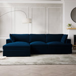 Load image into Gallery viewer, Navy Velvet Left Hand 4 Seater Chaise Corner Sofa sofa by DunePine - premium handmade upholstery available in UAE.