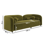 Load image into Gallery viewer, Olive Green Velvet Curved 3 Seater Cloud Sofa sofa by DunePine - premium handmade upholstery available in UAE.
