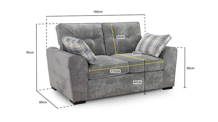 Ruiss Sofa Grey Sofa in 2, Seater - DunePine UAE