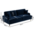 Load image into Gallery viewer, Navy Velvet 4 Seater Sofa sofa by DunePine - premium handmade upholstery available in UAE.