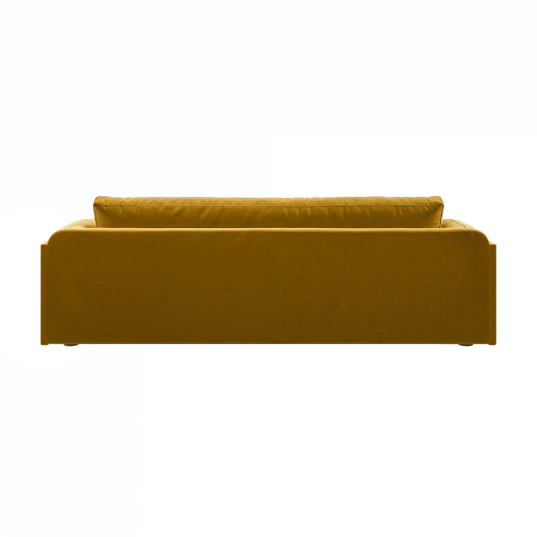 Yellow Velvet Curved 3 Seater Sofa sofa by DunePine - premium handmade upholstery available in UAE.