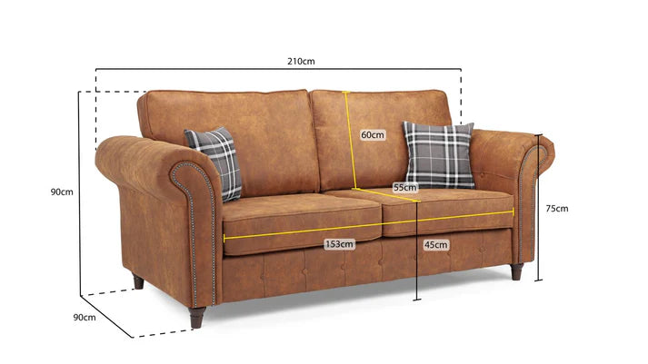 Astra Sofa Tan Sofa in 3, Seater - DunePine UAE