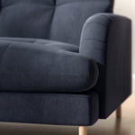 Load image into Gallery viewer, Dark Blue Velvet 3 Seater Mid Century Sofa sofa by DunePine - premium handmade upholstery available in UAE.