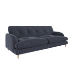 Load image into Gallery viewer, Dark Blue Velvet 3 Seater Mid Century Sofa sofa by DunePine - premium handmade upholstery available in UAE.