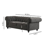 Load image into Gallery viewer, Grey Fabric Chesterfield 3 Seater Sofa sofa by DunePine - premium handmade upholstery available in UAE.