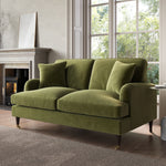 Load image into Gallery viewer, Olive Green Velvet 2 Seater Sofa sofa by DunePine - premium handmade upholstery available in UAE.