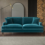 Load image into Gallery viewer, Teal Velvet 3 Seater Sofa sofa by DunePine - premium handmade upholstery available in UAE.
