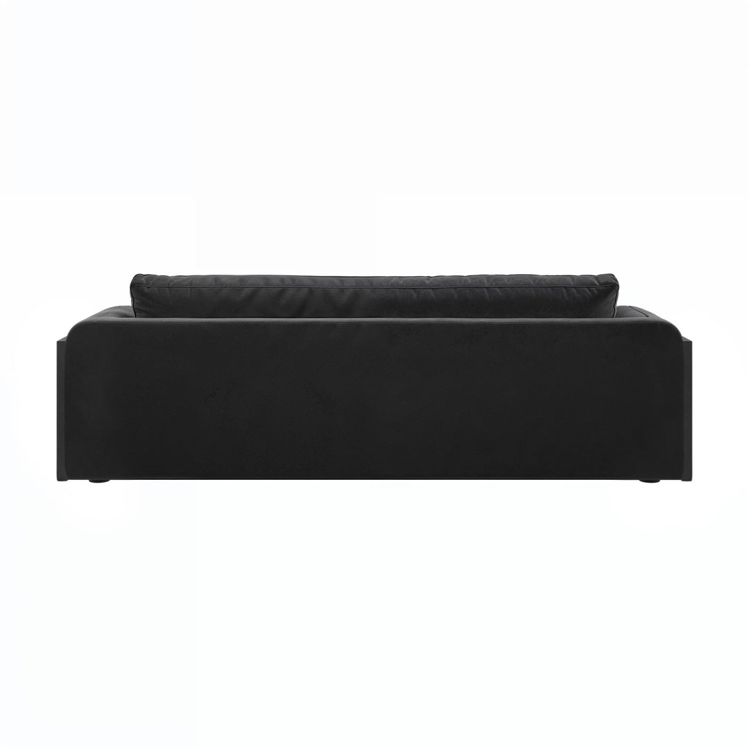 Dark Grey Velvet Curved 3 Seater Sofa sofa by DunePine - premium handmade upholstery available in UAE.