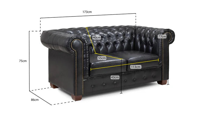 Lunetta Sofa Oxblood Red Sofa in 2, Seater - DunePine UAE
