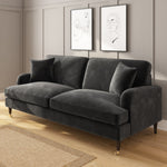 Load image into Gallery viewer, Dark Grey Velvet 3 Seater Sofa sofa by DunePine - premium handmade upholstery available in UAE.