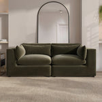 Load image into Gallery viewer, Khaki Green Velvet 3 Seater Sofa sofa by DunePine - premium handmade upholstery available in UAE.