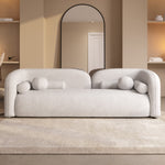 Load image into Gallery viewer, Cream Boucle Curved 3 Seater Cloud Sofa sofa by DunePine - premium handmade upholstery available in UAE.