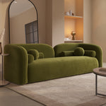 Load image into Gallery viewer, Olive Green Velvet Curved 3 Seater Cloud Sofa sofa by DunePine - premium handmade upholstery available in UAE.