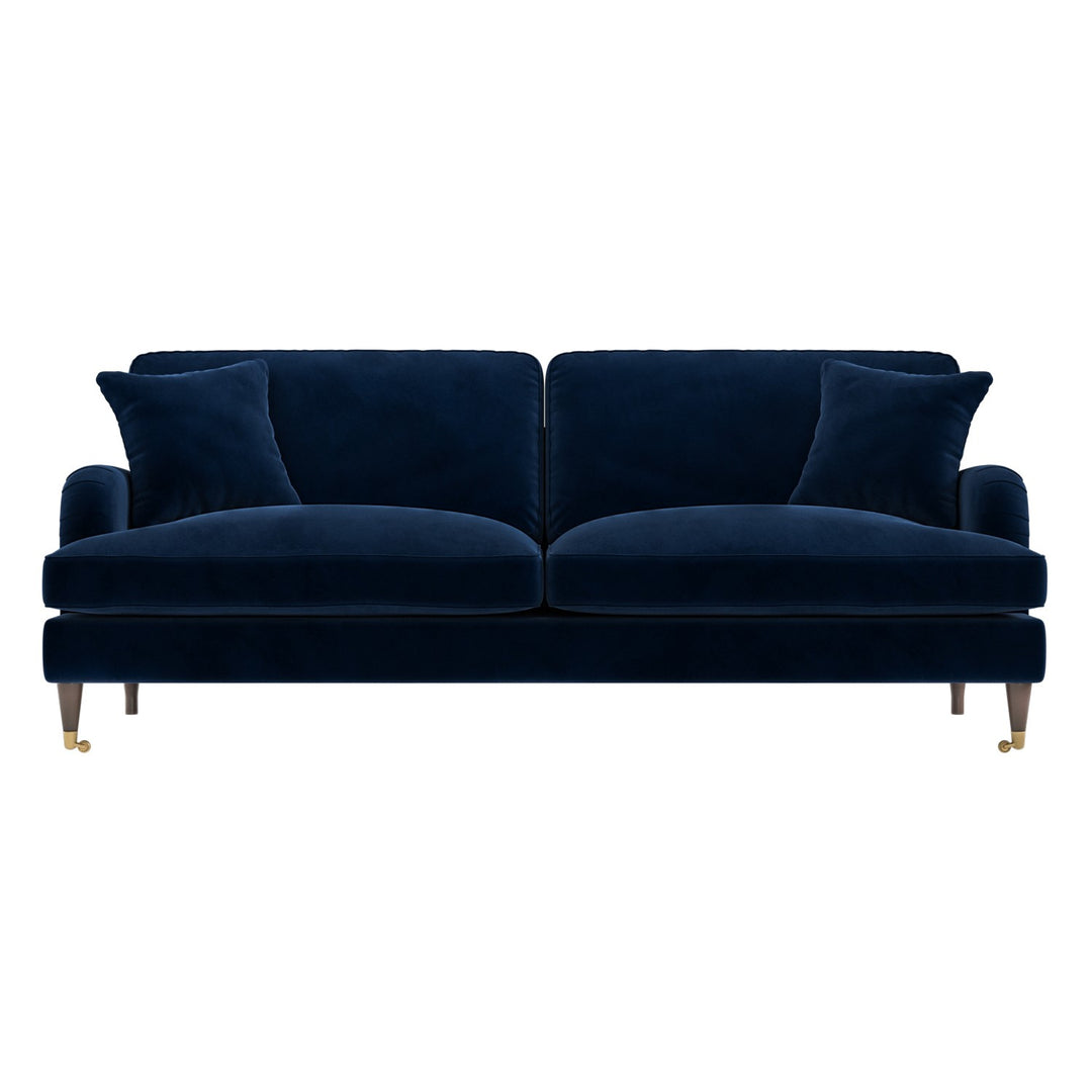 Navy Velvet 4 Seater Sofa sofa by DunePine - premium handmade upholstery available in UAE.
