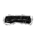 Load image into Gallery viewer, Black Velvet 4 Seater Left Hand Corner Sofa sofa by DunePine - premium handmade upholstery available in UAE.