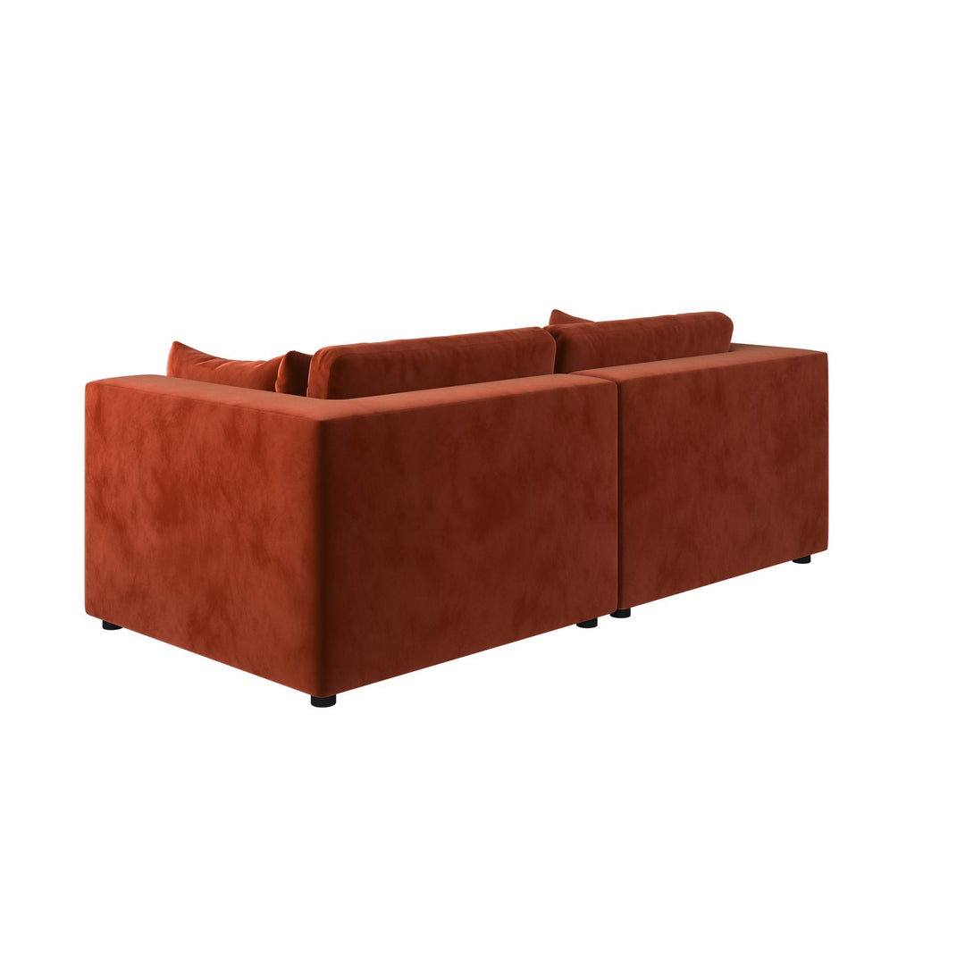 Burnt Orange Velvet 3 Seater Sofa sofa by DunePine - premium handmade upholstery available in UAE.