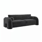 Load image into Gallery viewer, Dark Grey Velvet Curved 3 Seater Sofa sofa by DunePine - premium handmade upholstery available in UAE.