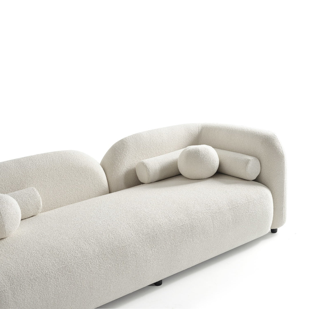 Cream Boucle Curved 3 Seater Cloud Sofa sofa by DunePine - premium handmade upholstery available in UAE.