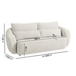 Load image into Gallery viewer, Cream Boucle Curved 3 Seater Sofa sofa by DunePine - premium handmade upholstery available in UAE.