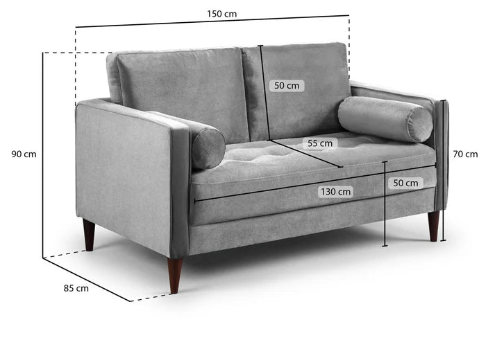 Velora Sofa Plush Grey Sofa in 2, Seater - DunePine UAE