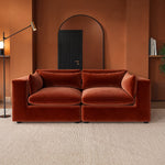 Load image into Gallery viewer, Burnt Orange Velvet 3 Seater Sofa sofa by DunePine - premium handmade upholstery available in UAE.