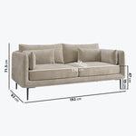 Load image into Gallery viewer, Beige Velvet 3 Seater Sofa with Square Arms sofa by DunePine - premium handmade upholstery available in UAE.