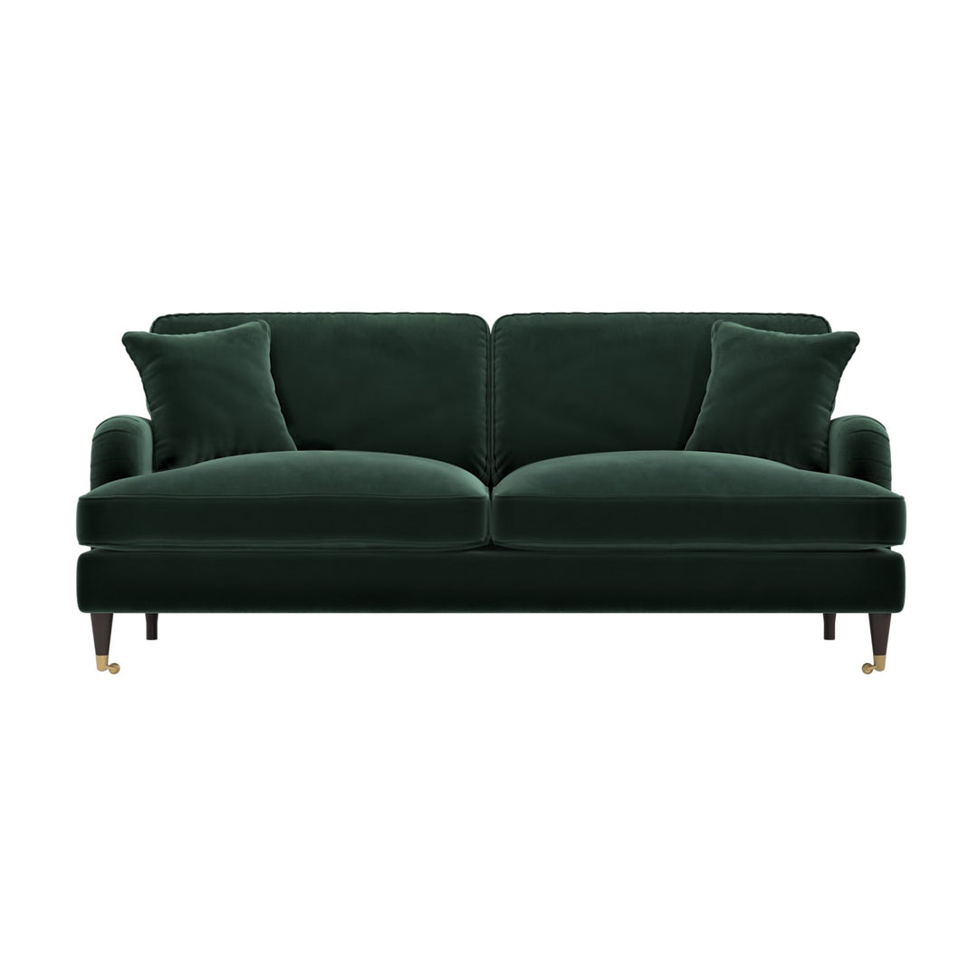 Dark Green Velvet 4 Seater Sofa sofa by DunePine - premium handmade upholstery available in UAE.