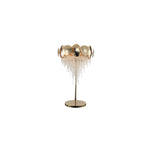 Load image into Gallery viewer, Decorative lamp with gold accents and crystal details on a white background