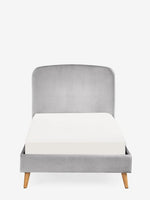 Load image into Gallery viewer, Gray upholstered chair with a white cushion on a white background