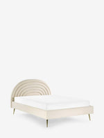 Load image into Gallery viewer, Modern bed with curved headboard on a white background