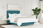 Load image into Gallery viewer, Drift Premium Bed Frame – premium bed frame made in UAE by DunePine with upholstery finish.
