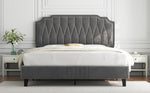 Load image into Gallery viewer, Whisper Premium Upholstered Bed Frame – premium bed frame made in UAE by DunePine with upholstery finish.
