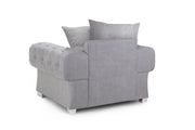 Gray armchair with two cushions on a white background