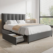 Vecelo Premium Bed Frame Upholstered – premium bed frame made in UAE by DunePine with upholstery finish.