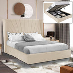 Load image into Gallery viewer, Blisswood Upholstered Premium Ottoman Bed Frame – premium bed frame made in UAE by DunePine with upholstery finish.
