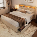 Load image into Gallery viewer, ModernLuxe Premium Upholstered Bed Frame – premium bed frame made in UAE by DunePine with upholstery finish.
