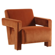 Brown armchair on a white background