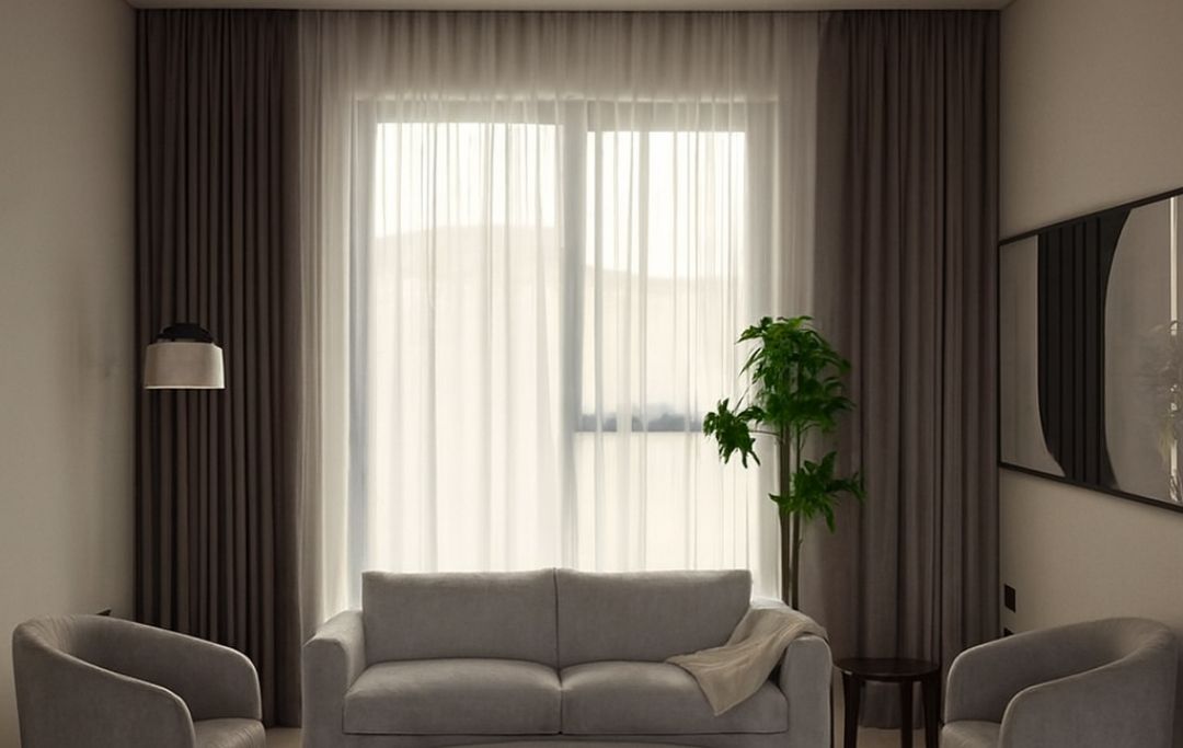 Blackout with Sheer Curtains – Dual Layer Custom & Motorized Window Drape