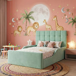 Load image into Gallery viewer, CozyNest Upholstered Kids Bed with Built-in Side Rails