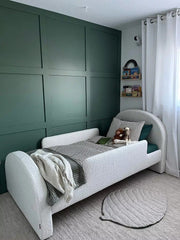 Kids bed in white color placed in a bed room