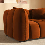 Load image into Gallery viewer, brown shaded single seater sofa placed in a living room
