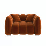 Load image into Gallery viewer, brown shaded single seater sofa placed in a living room
